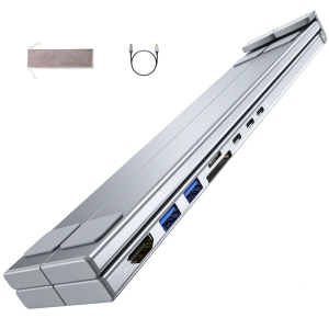 Aluminum Type C Hubs with 4K USB3.0 and Type C 3 Multiple Data Transfer Port USB C Splitter Multiport Expander