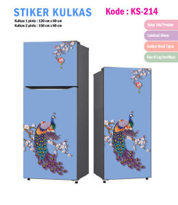 Stiker Kulkas 1 Pintu dan Sticker Kulkas 2 Pintu  Burung Merak