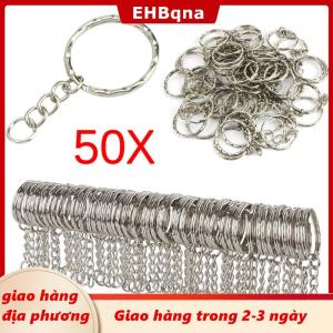 [COD] EHBqna 3PF Ship within 24 hours 50 cái tự làm 25mm đánh bóng bạc Keyring Keychain chia Vòng ngắn chuỗi vòng chìa khóa