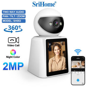 Srihome SH053 2.8-inch screen  bidirectional Vídeo camera 1080P high-definition indoor security WiFi camera full-color night vision motion detection alarm