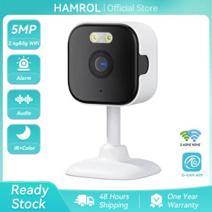 Hamrol  5MP WiFi Mini Cube Camera Indoor5G Hz Human Detection CCTV Security IP 5X Zoom O-Kam Pro APP