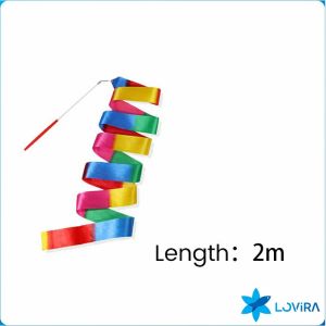 LoviRa 2m/3.6m Colorful Dance Ribbon Art Gymnastic Gym Ribbons Ballet Streamer Twirling Rod Stick For Training