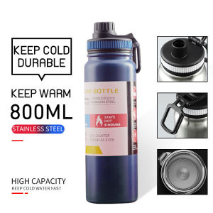 ACB999 800ML/1000ML Sport Water Bottle Tumbler Stainless Steel Thermos Insulated Vacuum Flask
