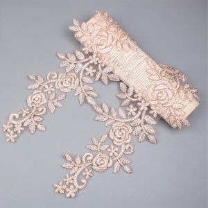 MIRELINA 1 Pair Hoa 3D Hoa thêu đính Polyester Đồ thủ công tự làm May miếng vá lên Thời trang thanh lịch 16cm x 36cm Miếng vá sửa chữa thêu Trang trí đám cưới tự làm