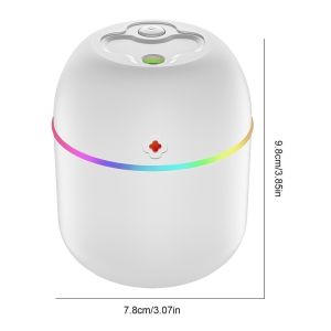 Mini Silent Humidifier Air Purifier Home Diffuser for Office Car with Night Light LED Atomizer 220ML