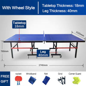Professional Indoor Waterproof Table Standard size table for table tennis matches foldable and movable ping-pong table