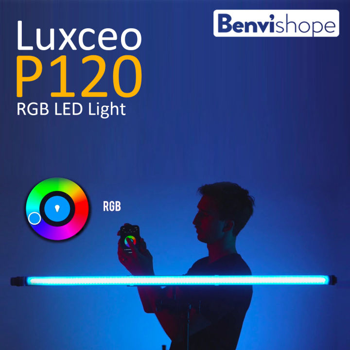 thumbnail interactive-video image 1 of LUXCEO P120 RGB LED Video Light Wand – 120cm, IP68 Waterproof, CRI 95+, App Control 1 of 6