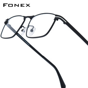 FONEX Titanium Glasses Men Brand Design Square Eyeglasses Frames Full-Rim High Quality Tiktok Teenager Korean Style Japanese Ultralight Optical Eyewear 85928