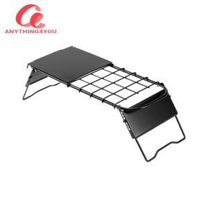 Mini Camping Table Adjustable Height Retractable Grid Table Outdoor Retractable Mesh Mini Stove Stand for Camping