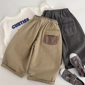 Children Casual Pants 2026 Autumn Denim Pants for Kids New Korean Version Boys Girls Loose Trousers Toddler Jeans Baby Joggers2026