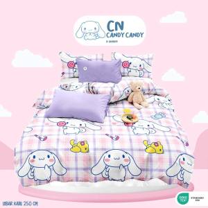 Seprai Motif CINNAMOROL CANDY Bahan Katun Lokal Warna | Sprei Home Made | Sprei Homemade Katun | Seprei Homemade Karakter | Sprei Motif Karakter | Sepray Ukuran Single Anak | Sprai Size Double | Spray Kasur Tidur | Seprei Halus Murah Berkualitas