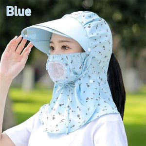 Topi Mancing Anti Uv Wanita Topi Visor Masker Lebar Jepang Outdoor Hat Topi Pantai Cadar Topi Lipat Wanita
