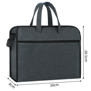 Smartconn Document Bag with Handle Meeting Office School Organizer Handbag Briefcase for Carrying Paper Files Portable Travel Sorting Handbag for Men Women Office