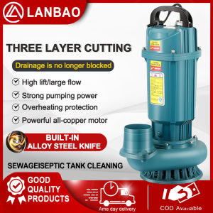 220V/1000W Submersible Pump Sewage Household Stainless Steel Sewage Agricultural Pump Cutting Sewage Pump Irrigation Water Pump