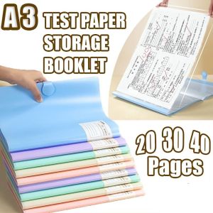 MILDGLOW Sức chứa lớn Kẹp hồ sơ A3 Chống bụi 20/30/40 trang Túi đựng tài liệu Chất lượng cao Không thấm nước Sắp xếp tài liệu Quà Tặng