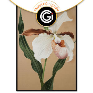 Tranh hoa lan trong bộ tứ bình phong thủy tranh treo tường dán tường trang trí phòng khách nội thất.CGI-727