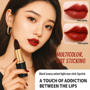 Black Velvet Non-Stick Cup Lipstick Easy To Color Natural Matte 24 Hours Long-Lasting Moisturizing