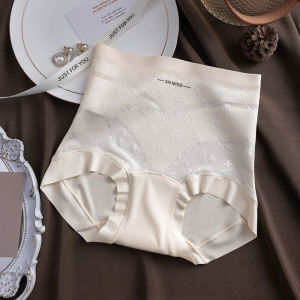 【SINGABRALETTE】Mulberry Silk Panties High Waist Ice Silk Seamless Tummy Control Hip Lift Antibacterial Lace Breathable Comfort Underwear