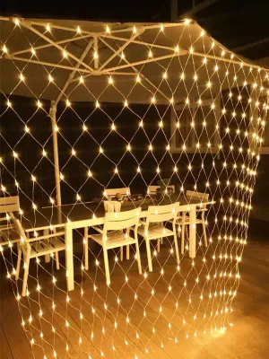 ไฟตาข่าย LED 1.5x1.5m 3x2m 3x3m ไฟตกแต่ง ประดับเทศกาล ไฟคริสต์มาส ปีใหม่ ตรุษจีน ไฟกระพริบ ไฟปู