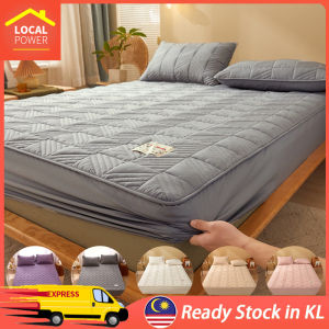 Local Power Upgraded Heighten Cadar Mattress Protector Cover Single/Queen/King Cotton Bed Sheet Fitted Bedsheet Ship from Malaysia
