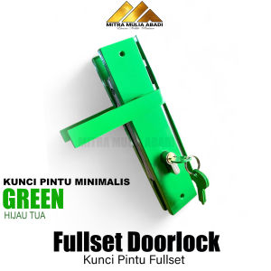 Mitra Mulia Abadi Set Doorlock Kunci Pintu Hijau Stainless Steel Kunci Pintu Rumah Minimalis
