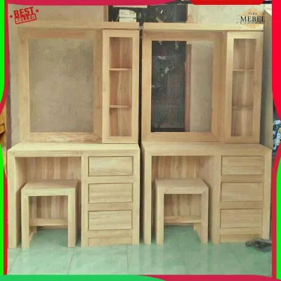Tolet Meja Rias Cermin Minimalis Kayu Jati Mentahan Terlaris furniture jepara