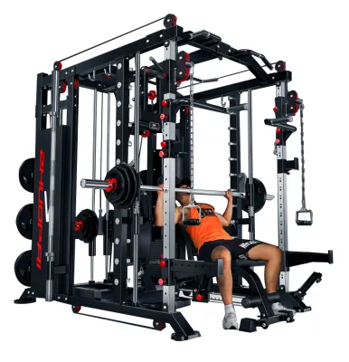 pre order / Multi Functional Trainer and Smith Machine Combo All In One Commercial Grade Ultimate Home Gym Equipment Solution Health & Fitness Power Zone Strength Rack Power Cage
