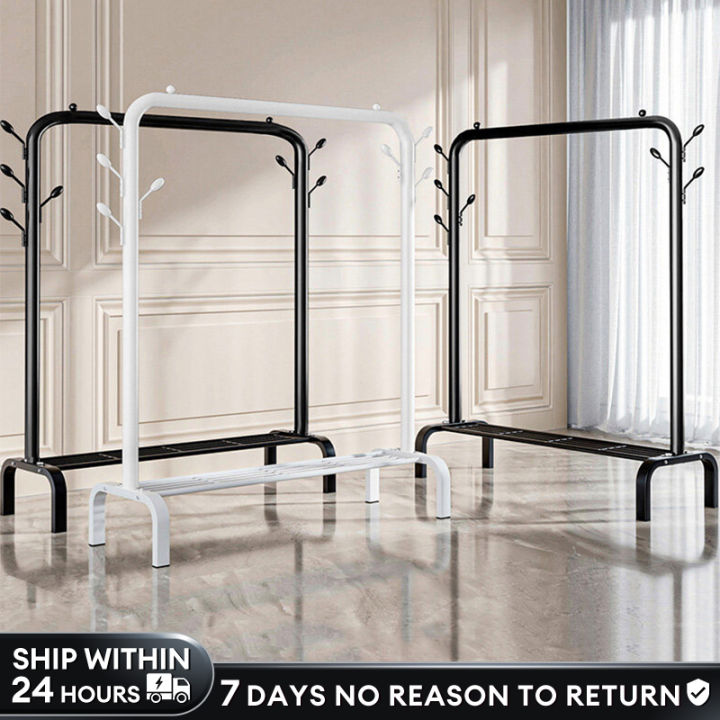 Single Pole Strong Steel Structure Laundry Cloth Rack Organizer Hanging ...