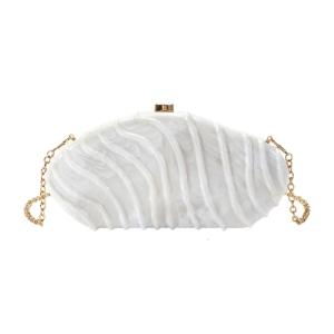 Fashionable Evenign Purse Acrylic Handbag Irregular Shell Shoulder Bag Chain Strap For Event And Special Occasion