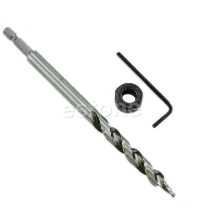 1/4 "ชุดบิตหัวสว่านบิดหกเหลี่ยมสำหรับ Kreg ที่เจาะรูแบบพกพา Jig Guide 3