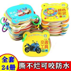 现货~全套24Set(全240张学习卡)宝宝早教学习卡婴儿益智撕不烂拼音识字启蒙认知