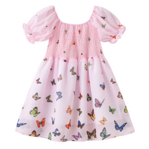 Girls Dress Butterfly Princess Ocean Bubble Sleeve Childrens Baby Summer Skirt