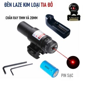 Đèn Laze Kim Loại Tia ĐỎ + dùng 1 viên Pin Sạc Cực Khỏe + Kèm cục sạc ( Mã 54R)