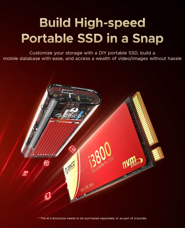 ORICO NVMe PCle 3.0 SSD Read Speed 3600MB/S Faster Loading Higher