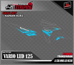 Striping Stiker Variasi Transparan Motor Vario 125 150 Led Semifull Motif Balab Racing Keren LE236