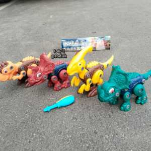 Mainan Assemble Team DIY Gamess Imulation Dinosaurus Mainan Edukasi Anak D986| Mainan Tanpa Menggunakan Baterai Dinosaurus Isi 1 Pcs Lengkap Dengan Obeng | Mainan Melatih Motorik Dan Kreasi Anak