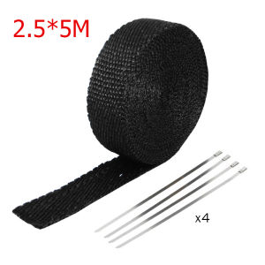 เทปพันท่อไอเสีย 5cm*5M ผ้าพันท่อไอเสีย ผ้าพันท่อมอไซ ป้องกันน้ำร้อนลวกโดยไม่ได้ตั้งใจ ลดเสียงรบกวน