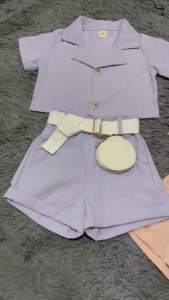 [0-5th] SETELAN ANAK BALITA IMPORT CROP PASTEL PINK LILAC