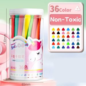 Plastic Crayons Coloring Set 12 24 36 Colors Washable Non Toxic Twistable Drawing Kids School Supplies