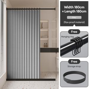 High Quality Bathroom Shower Curn Makapal Waterproof Adjustable Set Washable Thick