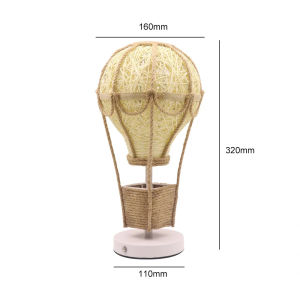 Cordless Handwoven Rattan Hot Air Balloon Table Lamp Rechargeable LED Night Light Dimmable Touch Control Warm Glow Desk Lamp Boho Decor For Kids Bedroom Nursery Gift Idea