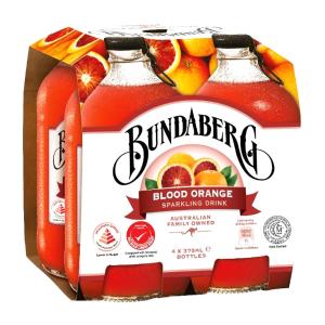 Bundaberg Blood Orange Sparkling Drink (4 X 375ML) - Packaging may Vary