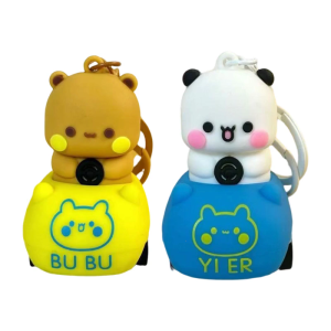 Cartoon Panda Ornament Scratch Resistant Automotive Keychain Pendant For Cars Motorcycles Backpacks And Gym Bags