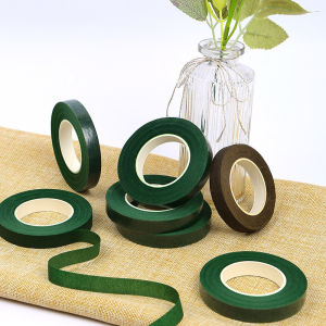 1Rolls Green Bouquet Floral Tape Self-adhesive Stamen Wrapping Paper Tape DIY Flower Decor for Florist Wedding Party Supplies