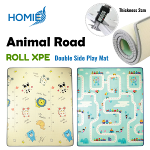 HOMIE Foldable OR Roll XPE Baby Play Mat / Double Side Crawling Sleeping Large Waterproof Playmat