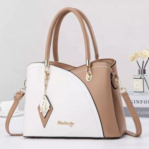 Original Korean Womens Shoulder Bag Leather Splicing Style 6 Colors 3 Compartment Big Capacity Travel Bag Leather Material High Quality