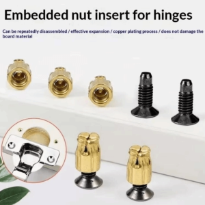 COUPLECOL 20Set Reusable Cabinet Hinge Nut Screw Rust Proof Embedded Parts Expansion Nut Kit Hardware Kit Practical Hardware Repair Kit Fastening Accessories