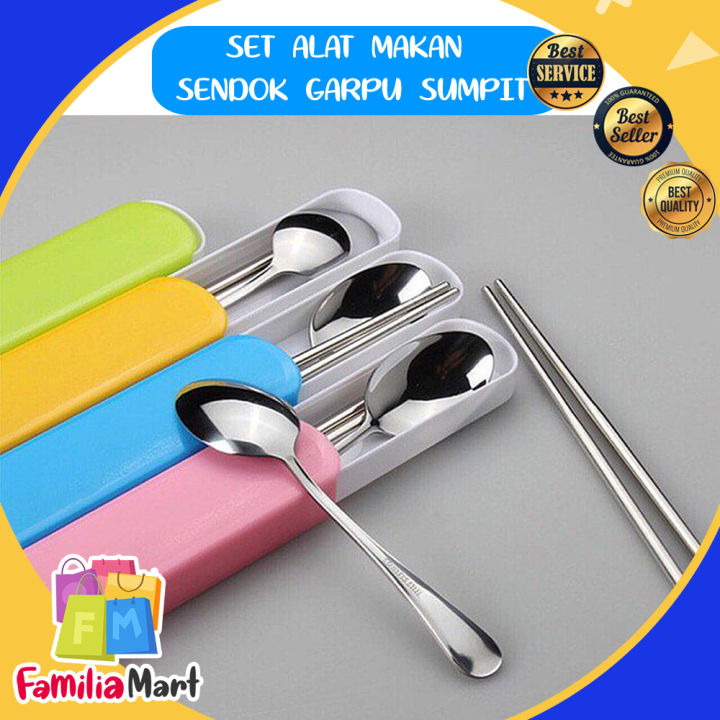 Set Alat Makan Stainless Steel 304 Tebal Sendok Garpu Sumpit Set Stainless Cutlery Set 7870