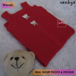 TANK TOP DRESS RAJUT KARAKTER BONEKA BEAR KEKINIAN OVERALL RAJUT ANAK PEREMPUAN TERBARU