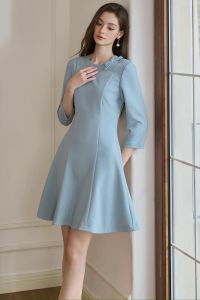 Đầm Xòe Tay Lỡ Thắt Nơ Vai Nữ Tính Dịu Dàng Mặc Lên Là ĐẸP